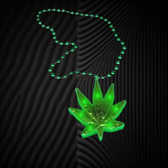 LED Light Up Pot Leaf Beaded Necklace