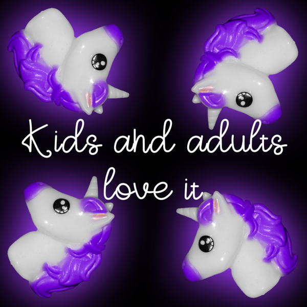 1 Inch Light Up Purple Unicorn Rings - Pack of 4