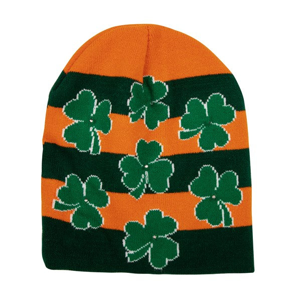 Light Up Shamrocks Knit Beanie