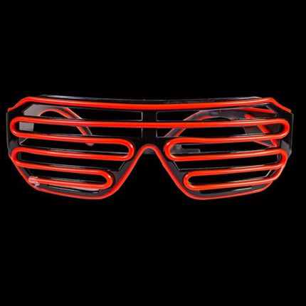 Light Up Slotted Red EL Wire Eyeglasses