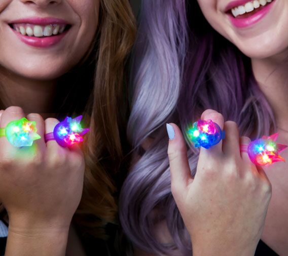Light Up Spike Jelly Rings - Assorted