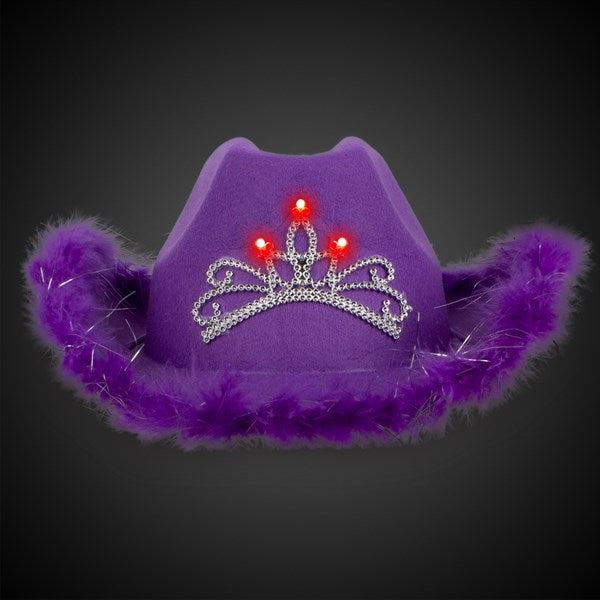 Light Up Tiara Purple Cowboy Hat
