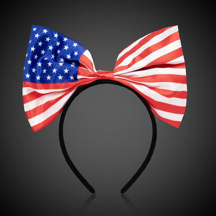 Light Up USA Flag Bow Headband