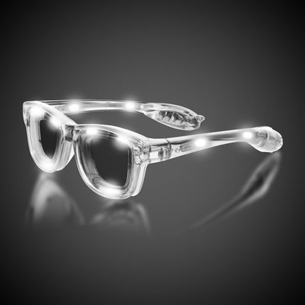 Light Up White Retro Style Sunglasses
