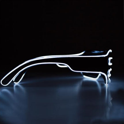 Light Up White Slotted EL Wire Eyeglasses
