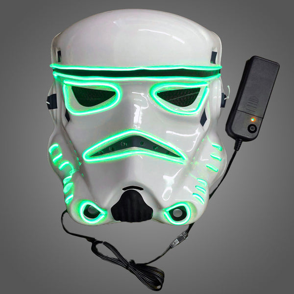 Light up Aqua EL Wire Stormtrooper Mask
