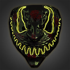Light up Yellow EL Wire Venom Mask