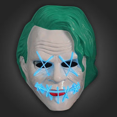 Light up Aqua EL Wire Joker Mask