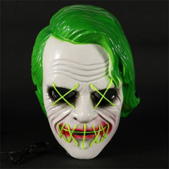 Light Up Green EL Wire Joker Mask