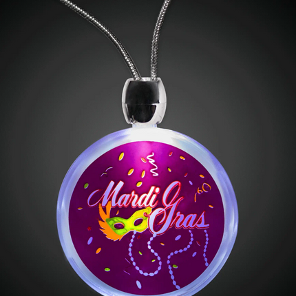 LED Mardi Gras Pendant Necklace