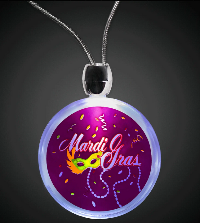 LED Mardi Gras Pendant Necklace