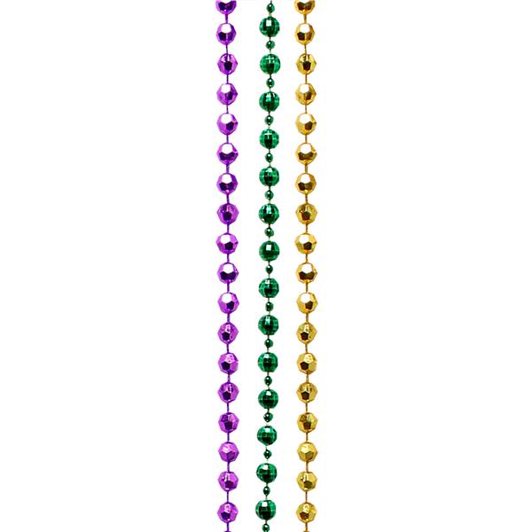 Mardi Gras 7mm Bead Faceted Necklaces