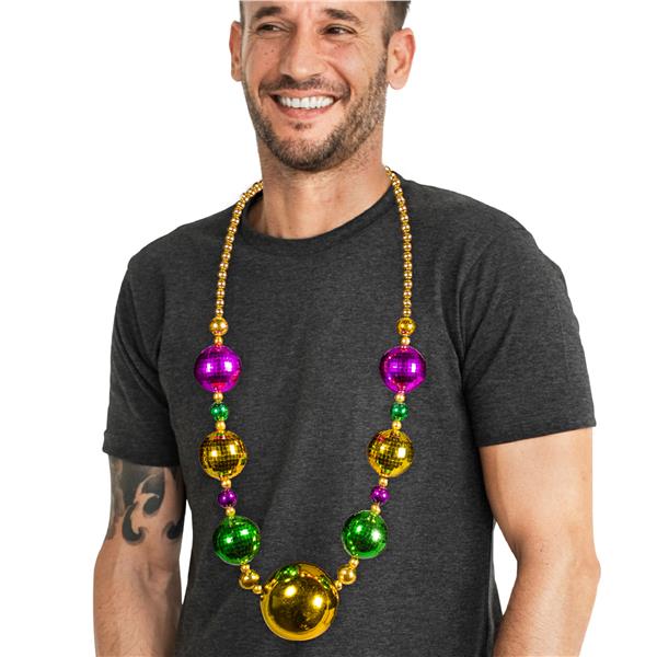 Mardi Gras Jumbo Bead 44 Inch Necklace
