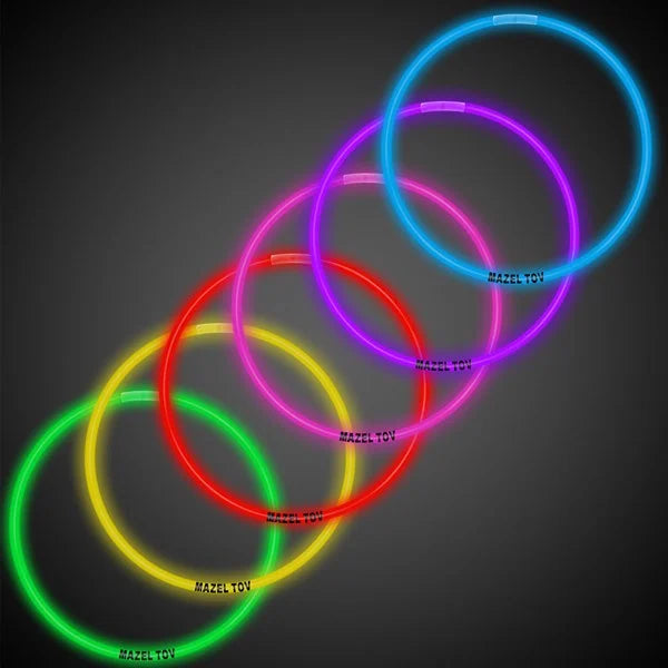 Mazel Tov 22 Inch Glow Necklaces - Assorted Pack of 50