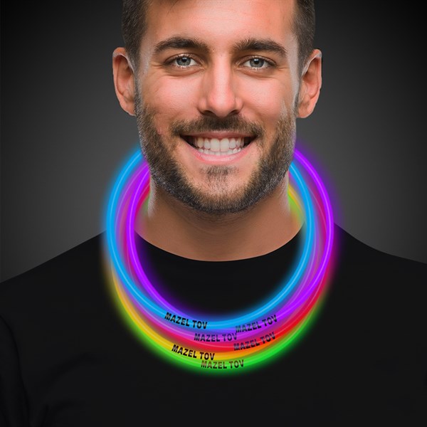 Mazel Tov 22 Inch Glow Necklaces - Assorted Pack of 50 Necklaces