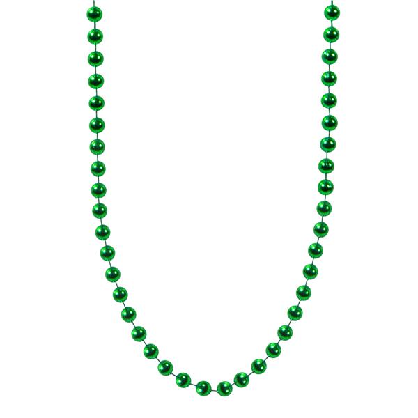 Metallic Green 7mm Beaded 33 Inch Necklaces