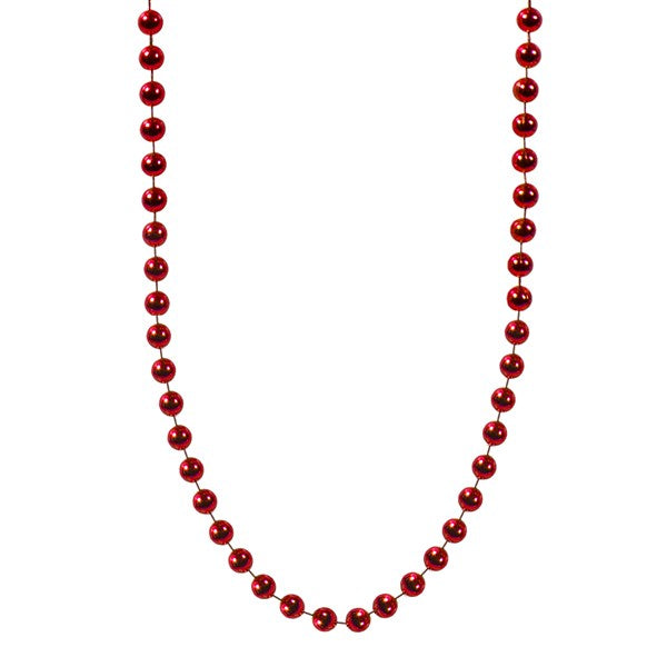 Metallic Red 7mm Bead 33 Inch Necklaces - Pack of 12