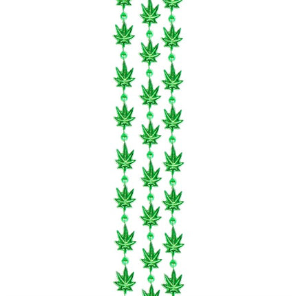Mini Weed Leaves 33 Inch Bead Necklaces