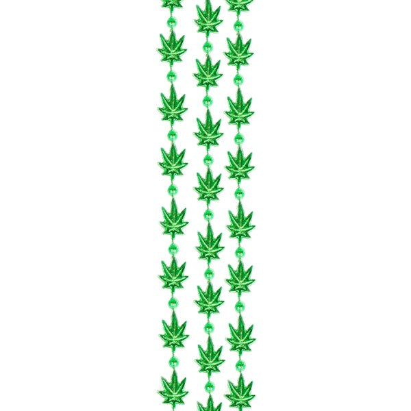 Mini Weed Leaves 33 Inch Bead Necklaces