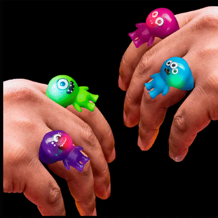 1" Light‑Up Monster Rings - Assorted - Pack of 3