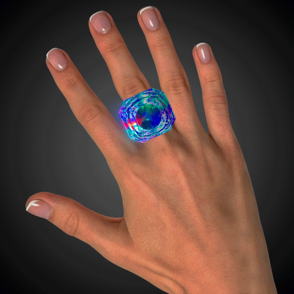 Multi-Color LED Flashing Diamond Rings
