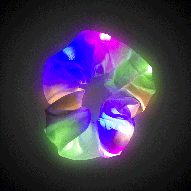 Multi-Color LED Flashing White Scrunchie