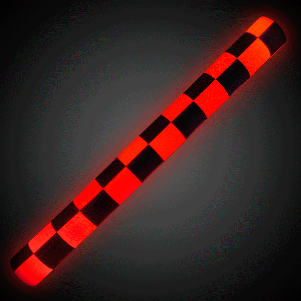 Multi-color LED Light Up Checkered Flag Print Foam Stick