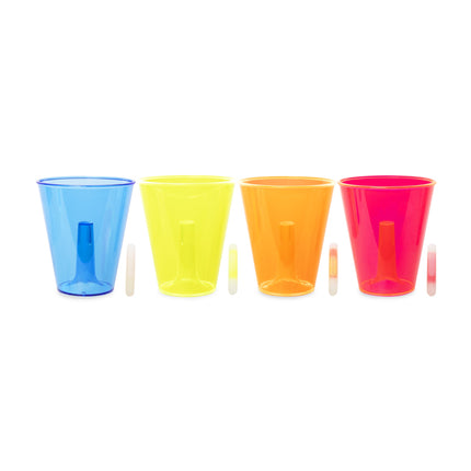 Neon Glow 12 oz Cups - 4 Per Pack