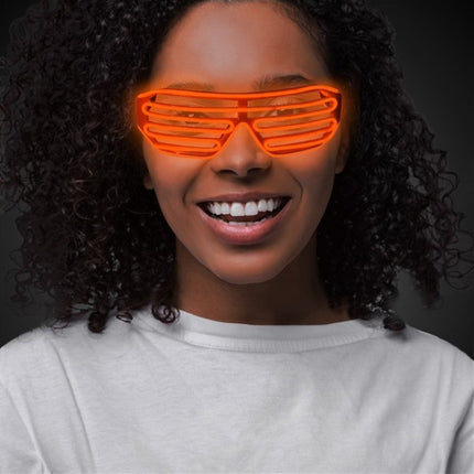 Orange Light Up EL Wire Sound Activated Slotted Shades