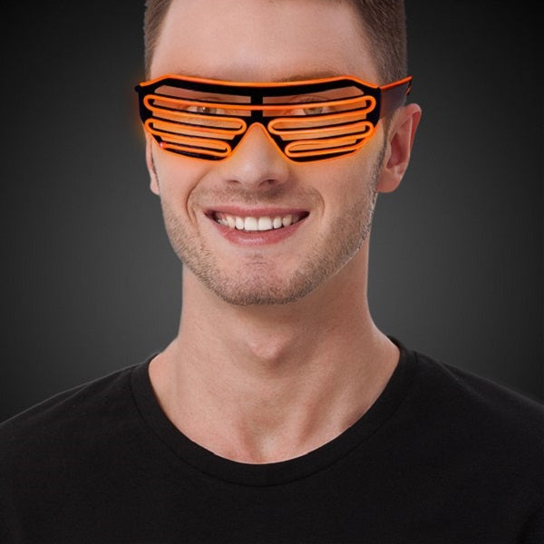 Orange Slotted EL Wire Eyeglasses