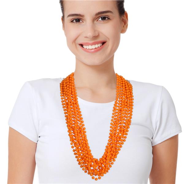 Orange 33 Inch 7mm Bead Necklaces
