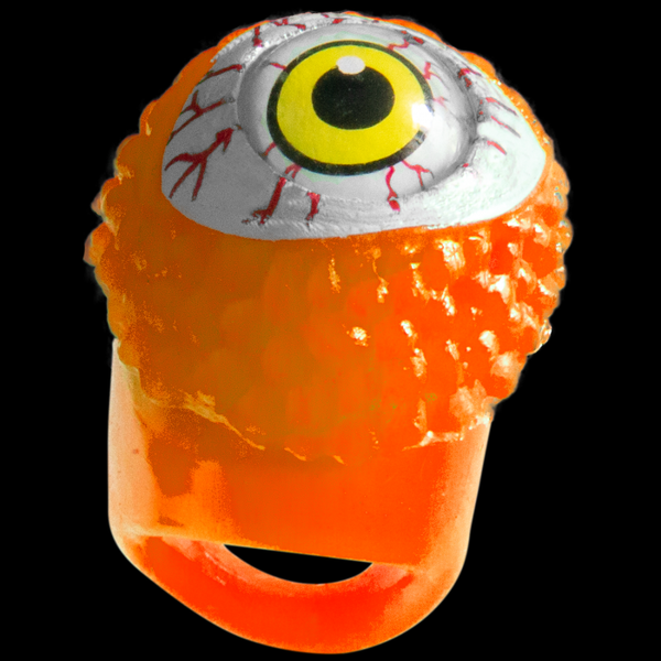 Orange LED Light Up Flashing Eyeball Ring