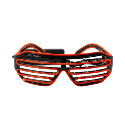 Orange Light Up Slotted EL Wire Eyeglasses