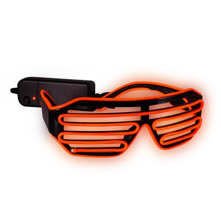 Orange Slotted Light Up EL Wire Eyeglasses