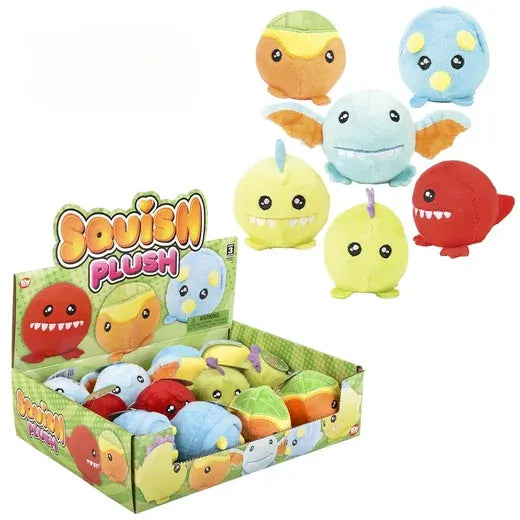 3 Deluxe Squish Plush Dinosaurs