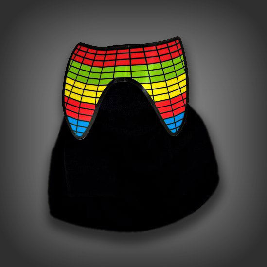 Light up El Wire Halloween DJ Levels Panel Mask