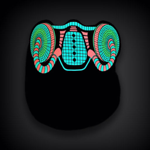 Light up El Wire Halloween Gas Mask Panel Mask