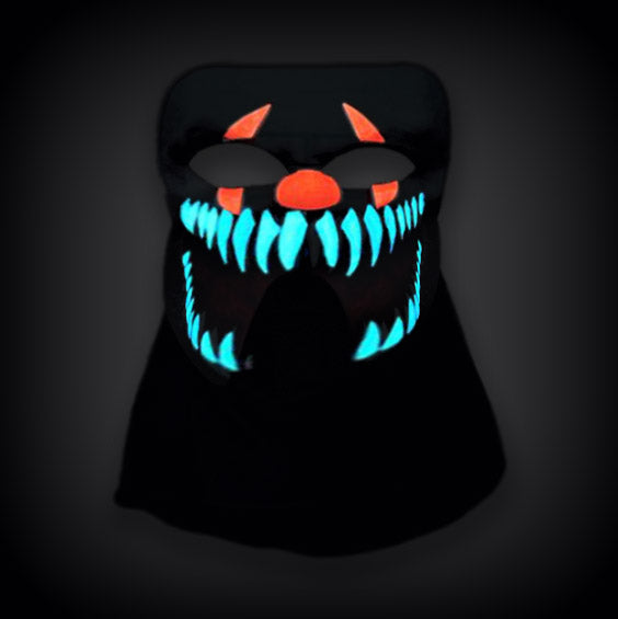 Light up El Wire Halloween Devil Panel Mask