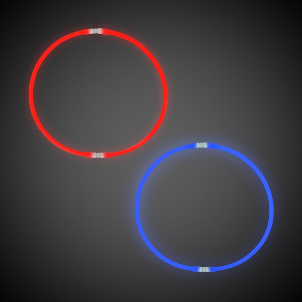 Patriotic Red & Blue Glow In The Dark Necklaces Retail Counter Display