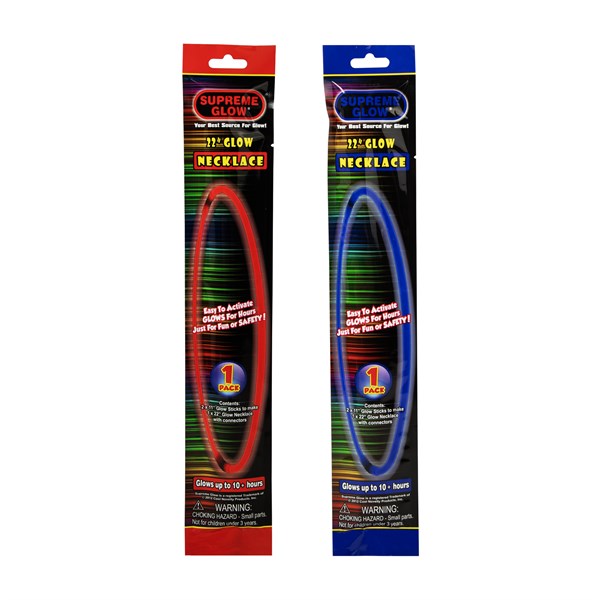 Patriotic Red & Blue Glow Necklaces Retail Counter Display Pack