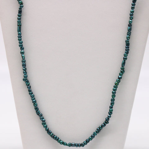 Pearl Teal Glass Beaded 27 Inches Necklaces