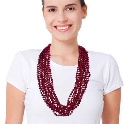 Pink 7mm Bead 33 Inch Necklaces