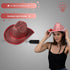 Pink LED Flashing Glow El Wire Sequin Cowboy Hat | PartyGlowz