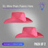 Pink EL Wire Light Up Glow Plain Cowboy Hat - Pack of 2 Hats | PartyGlowz