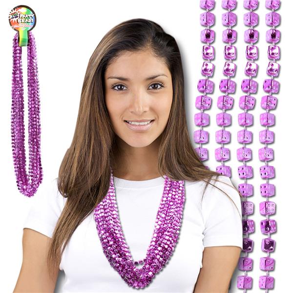Pink Dice Bead 33 Inch Necklaces