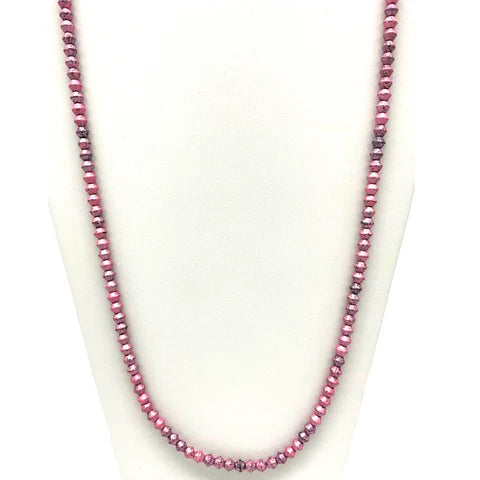 Pink Glass Bead 27 Inches Necklaces