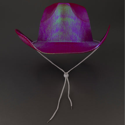 Pink Holographic Iridescent Glitter Space Cowboy Hats