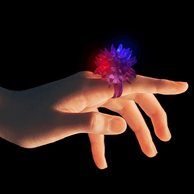 Pink LED Flashing Porcupine Rings