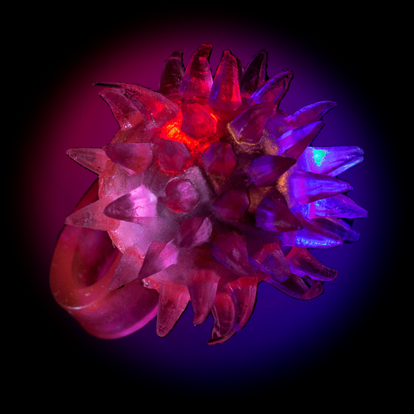 Pink LED Flashing Porcupine Rings
