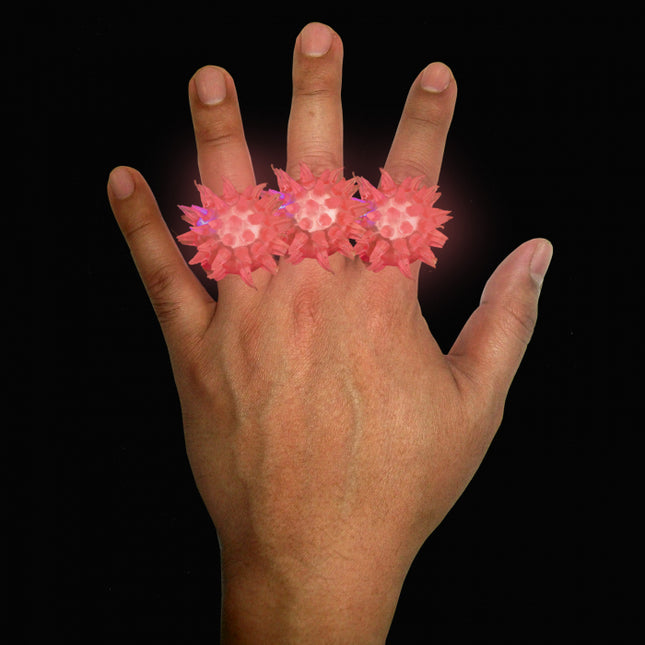 Pink LED Flashing Porcupine Rings